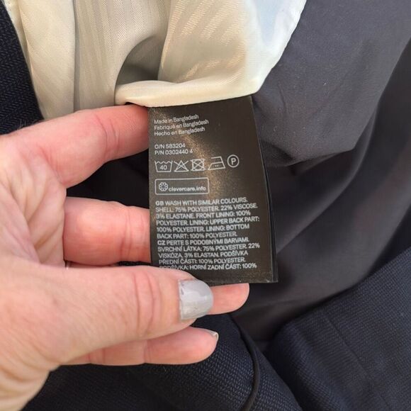 H&M navy seamed front pencil dress work size 8 - Picture 5 of 10